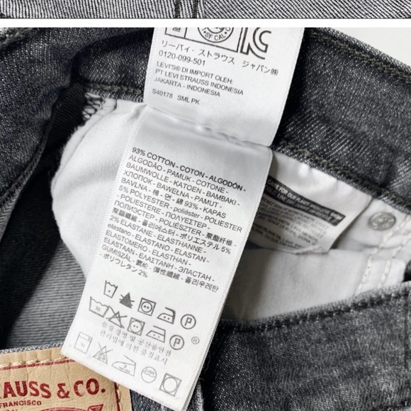 Levi's Wedgie Skinny High Rise Button Fly Ankle Jeans Washed Black Size 27 - Picture 7 of 8